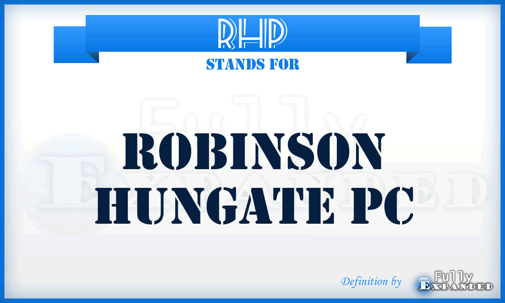 RHP - Robinson Hungate Pc