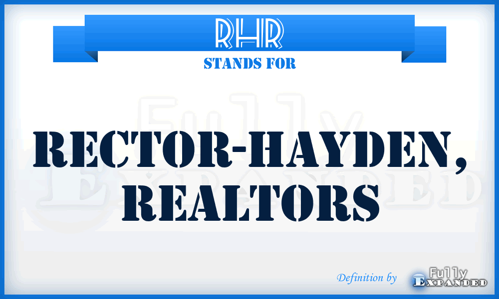 RHR - Rector-Hayden, Realtors
