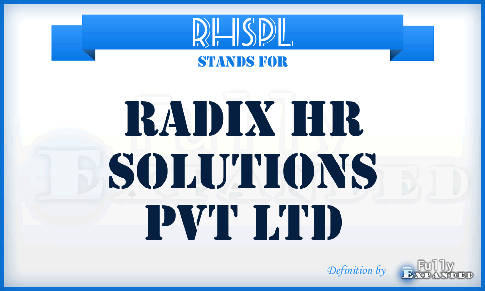 RHSPL - Radix Hr Solutions Pvt Ltd