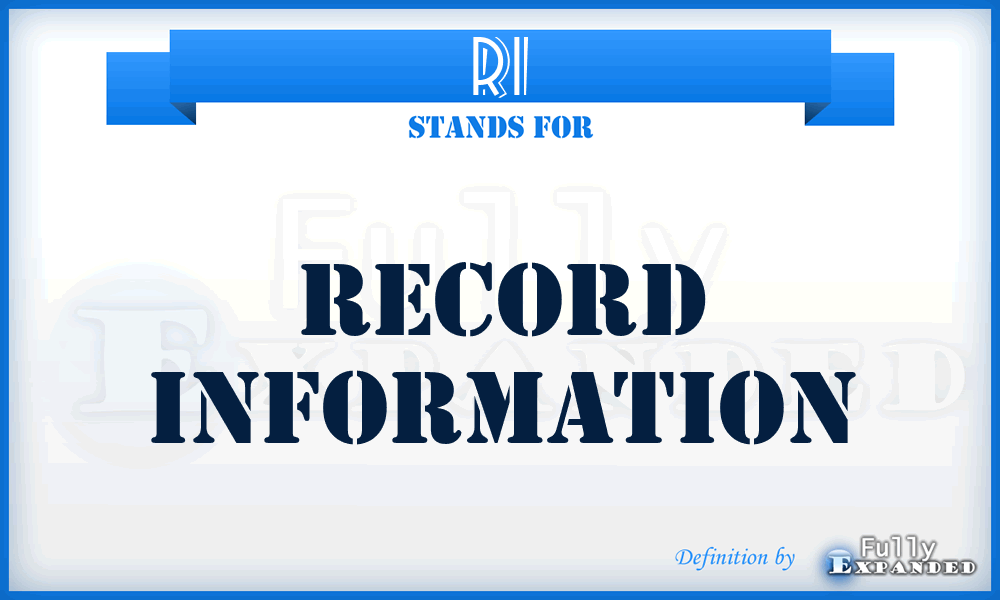 RI - Record Information