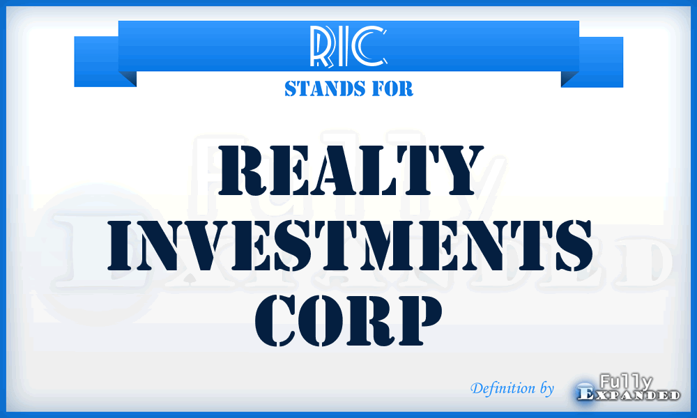 RIC - Realty Investments Corp