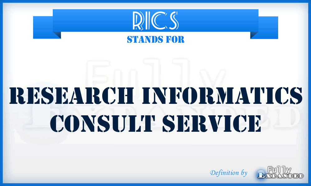 RICS - Research Informatics Consult Service