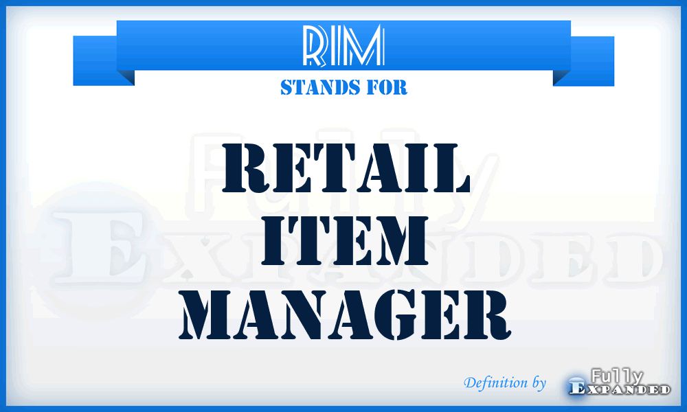 RIM - retail item manager