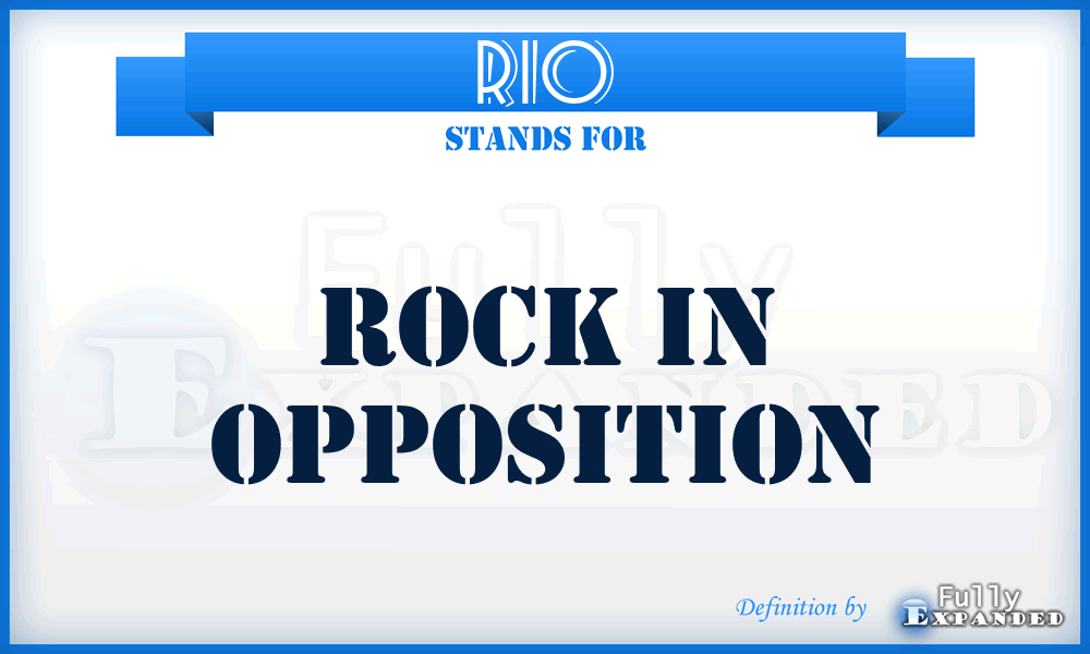 RIO - Rock In Opposition