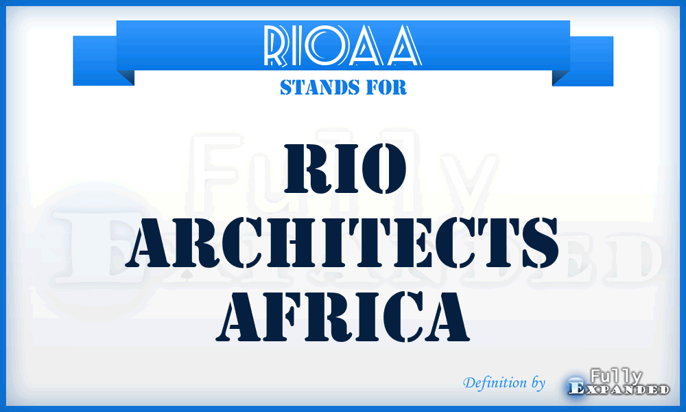 RIOAA - RIO Architects Africa