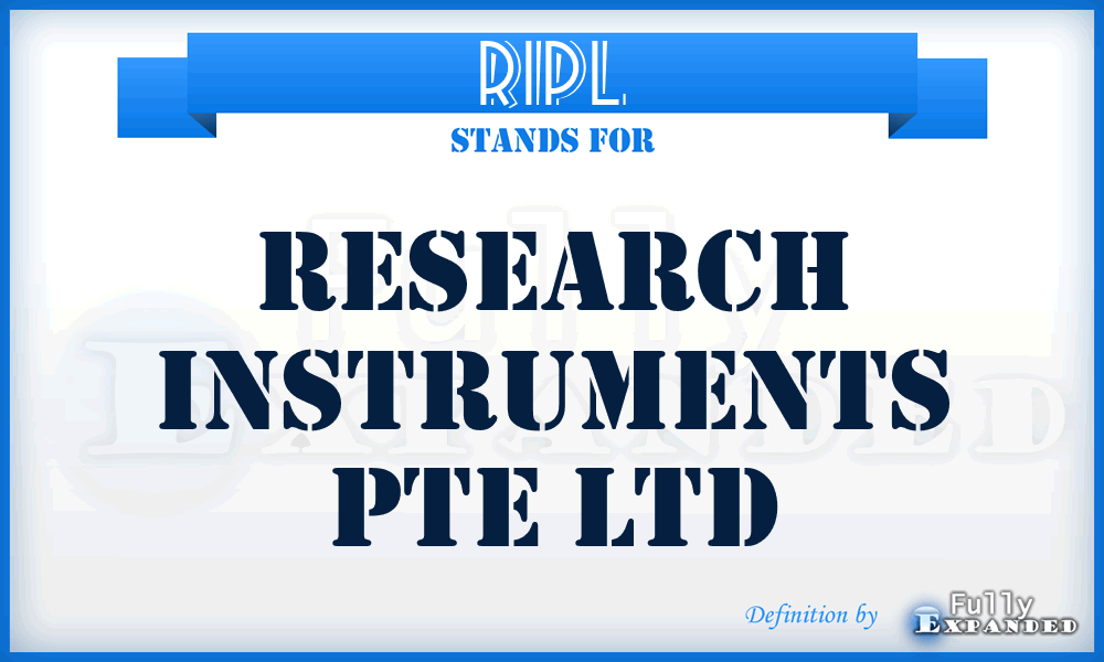 RIPL - Research Instruments Pte Ltd