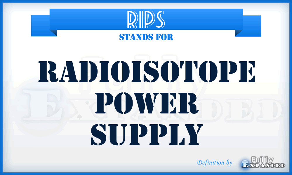 RIPS - radioisotope power supply