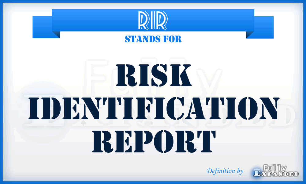 RIR - Risk Identification Report