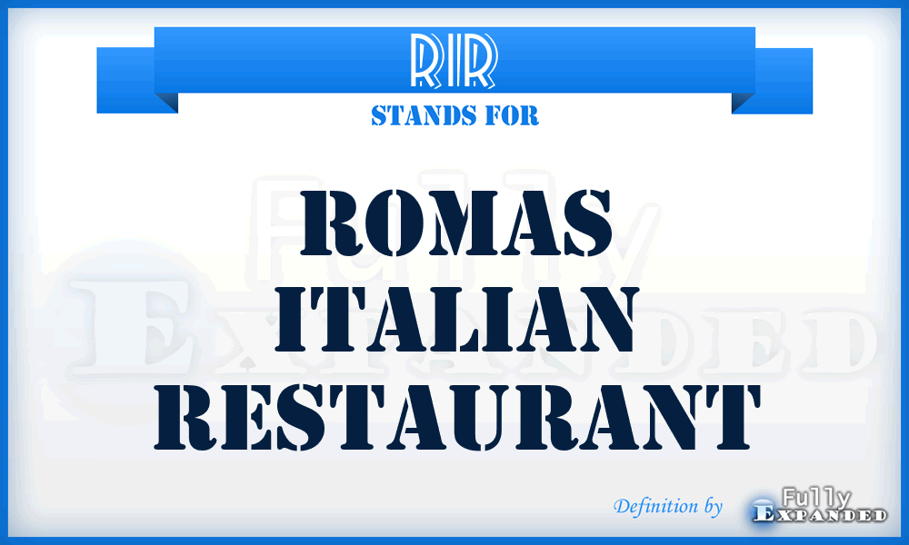 RIR - Romas Italian Restaurant