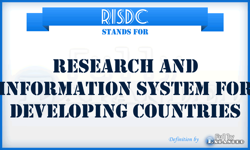 RISDC - Research and Information System for Developing Countries