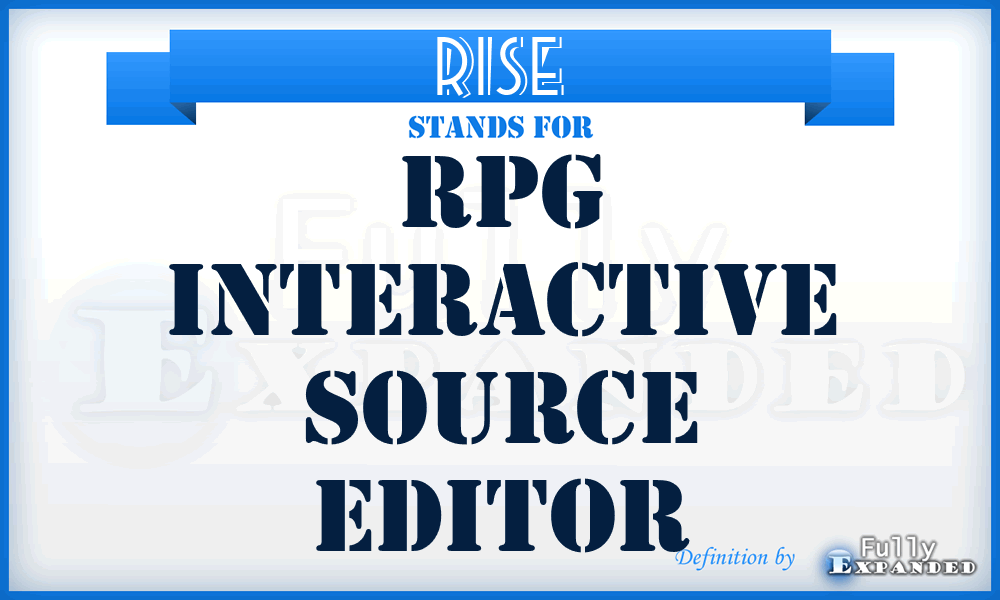 RISE - RPG Interactive Source Editor