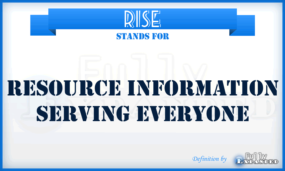 RISE - Resource Information Serving Everyone