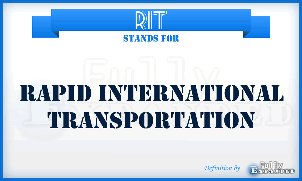 RIT - Rapid International Transportation