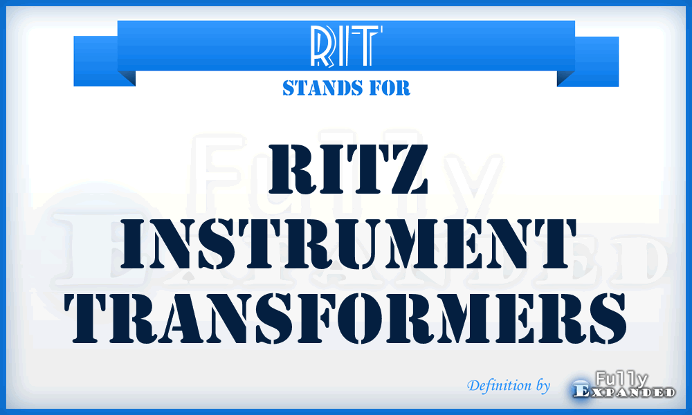 RIT - Ritz Instrument Transformers