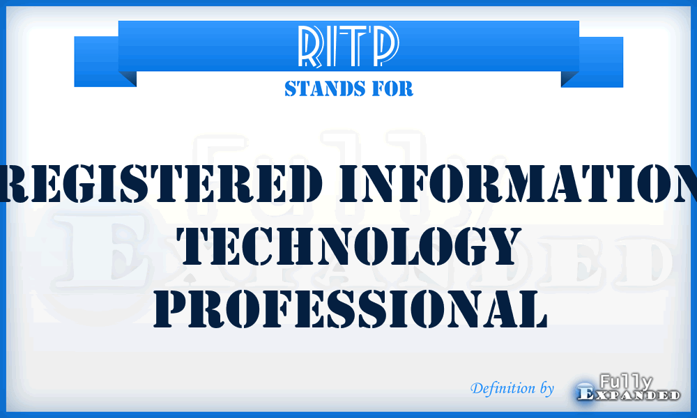 RITP - Registered Information Technology Professional