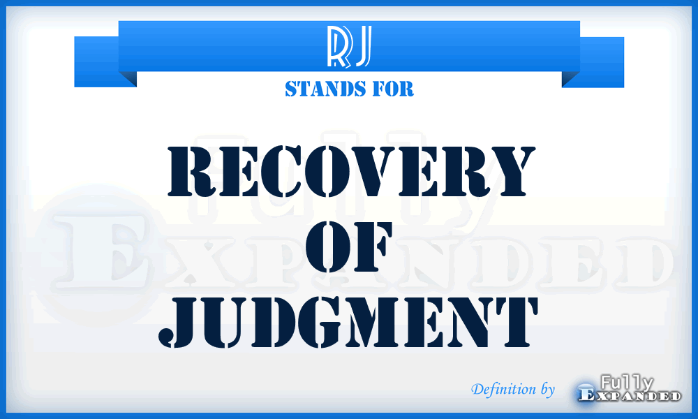 RJ - Recovery of Judgment