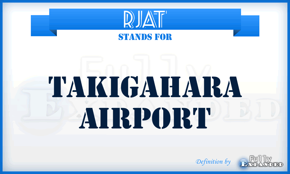RJAT - Takigahara airport