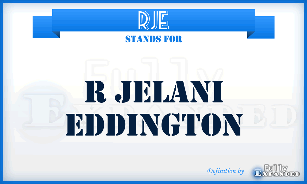 RJE - R Jelani Eddington