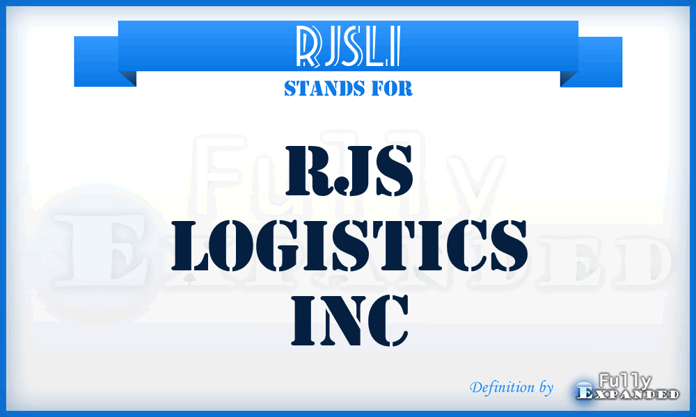 RJSLI - RJS Logistics Inc