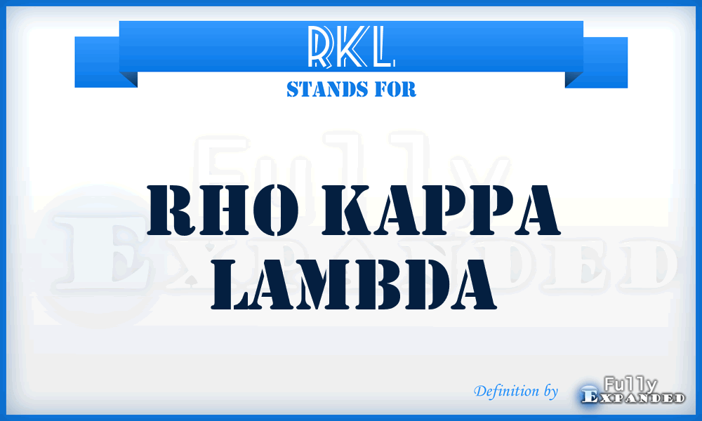 RKL - Rho Kappa Lambda