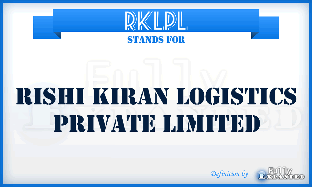 RKLPL - Rishi Kiran Logistics Private Limited