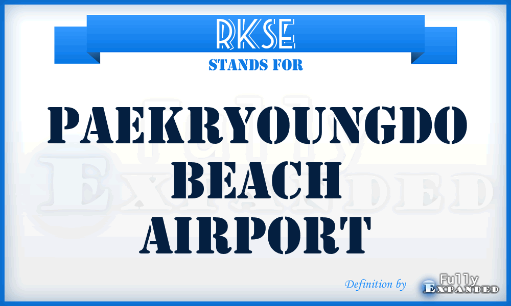 RKSE - Paekryoungdo Beach airport