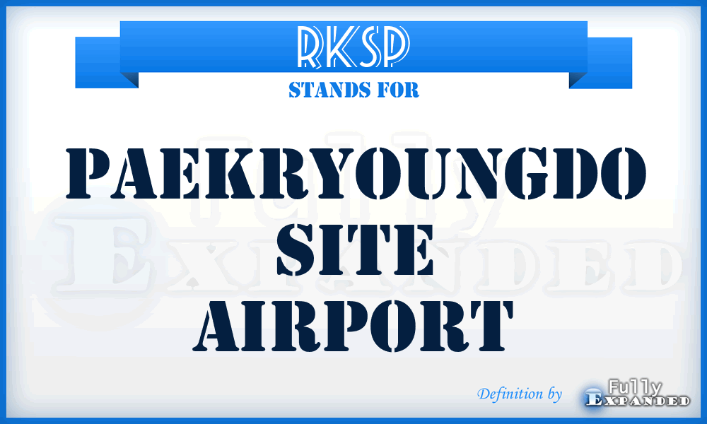 RKSP - Paekryoungdo Site airport