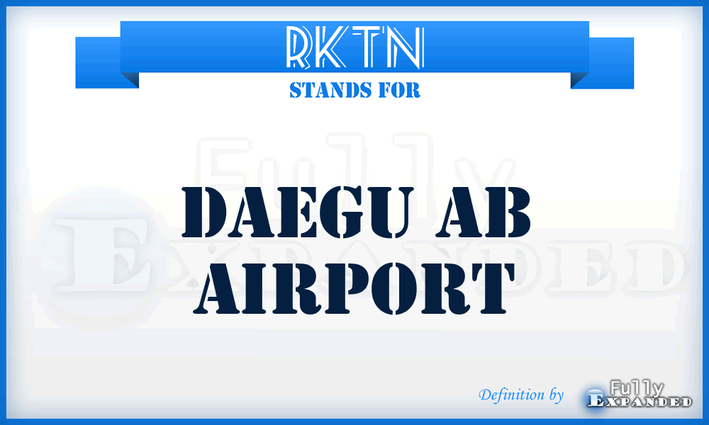 RKTN - Daegu Ab airport