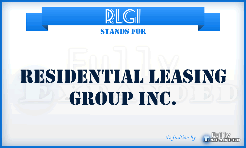 RLGI - Residential Leasing Group Inc.