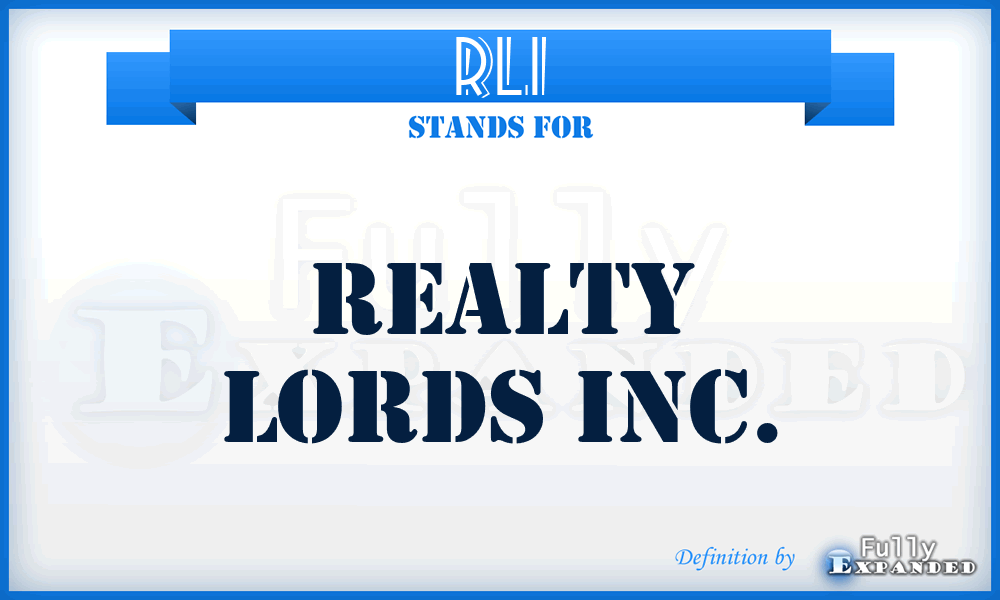 RLI - Realty Lords Inc.