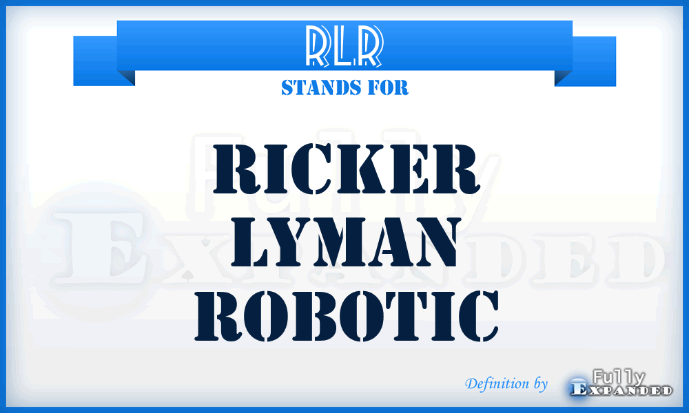 RLR - Ricker Lyman Robotic