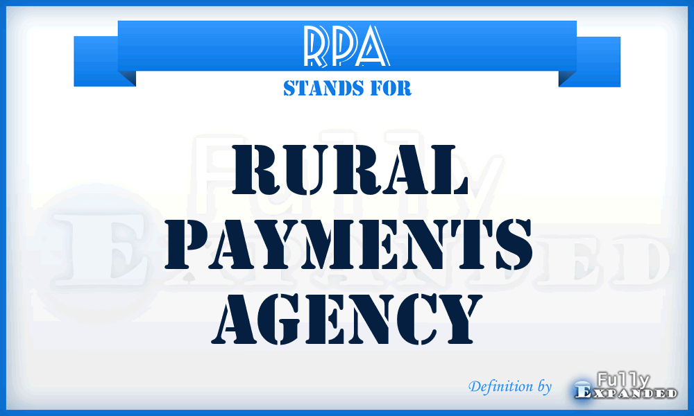 RPA - Rural Payments Agency