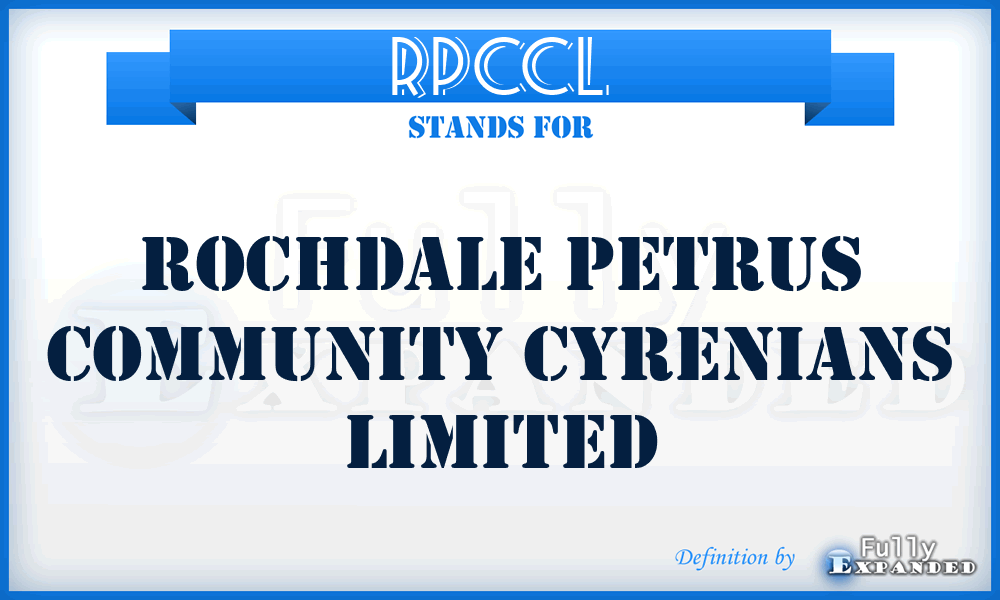 RPCCL - Rochdale Petrus Community Cyrenians Limited