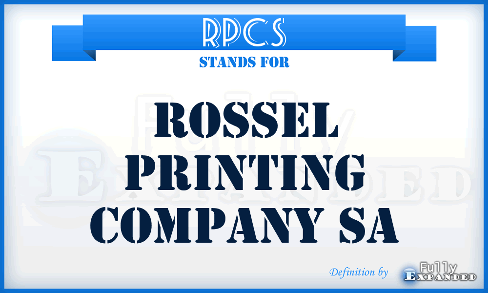 RPCS - Rossel Printing Company Sa
