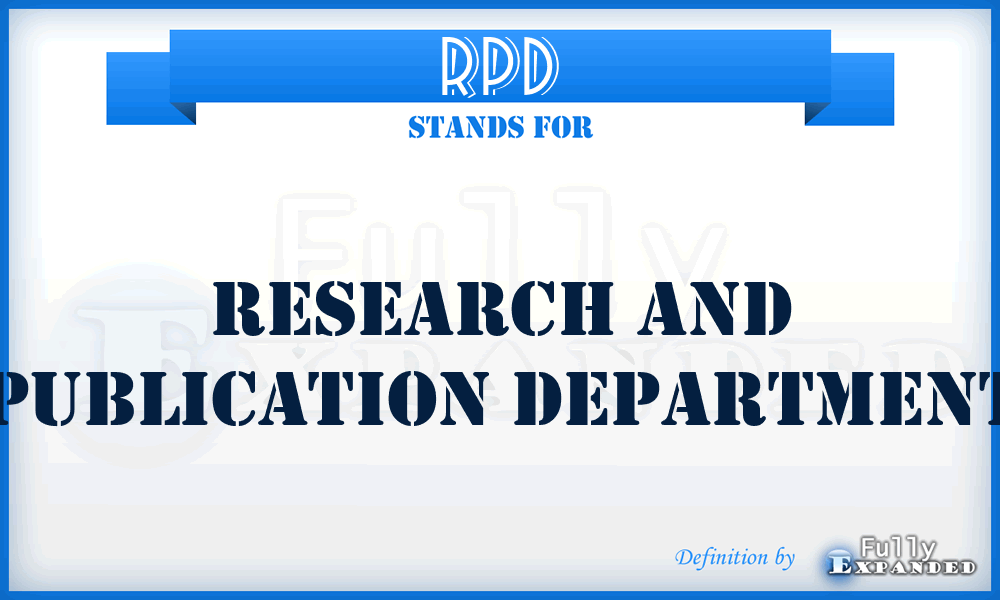 RPD - Research And Publication Department