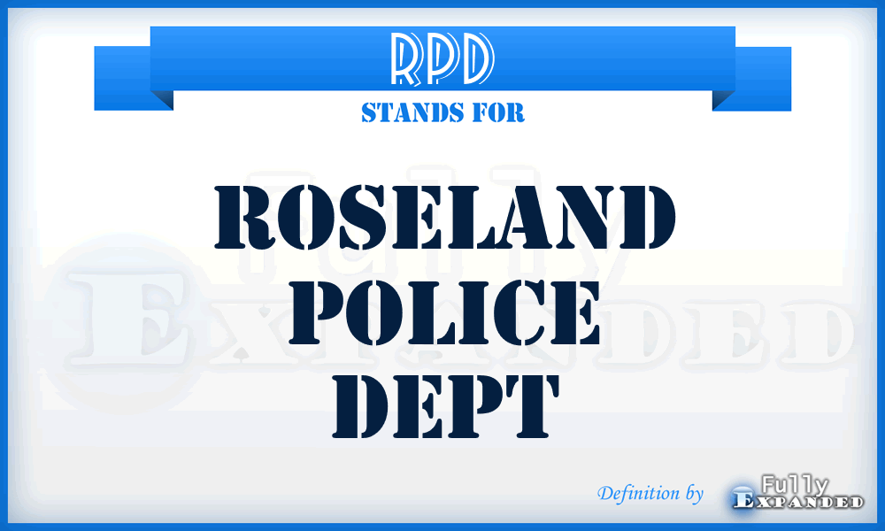 RPD - Roseland Police Dept