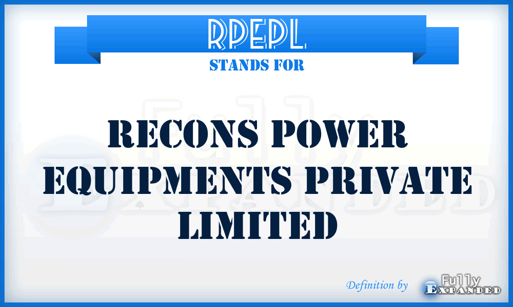RPEPL - Recons Power Equipments Private Limited