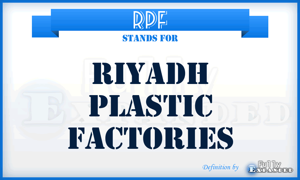 RPF - Riyadh Plastic Factories