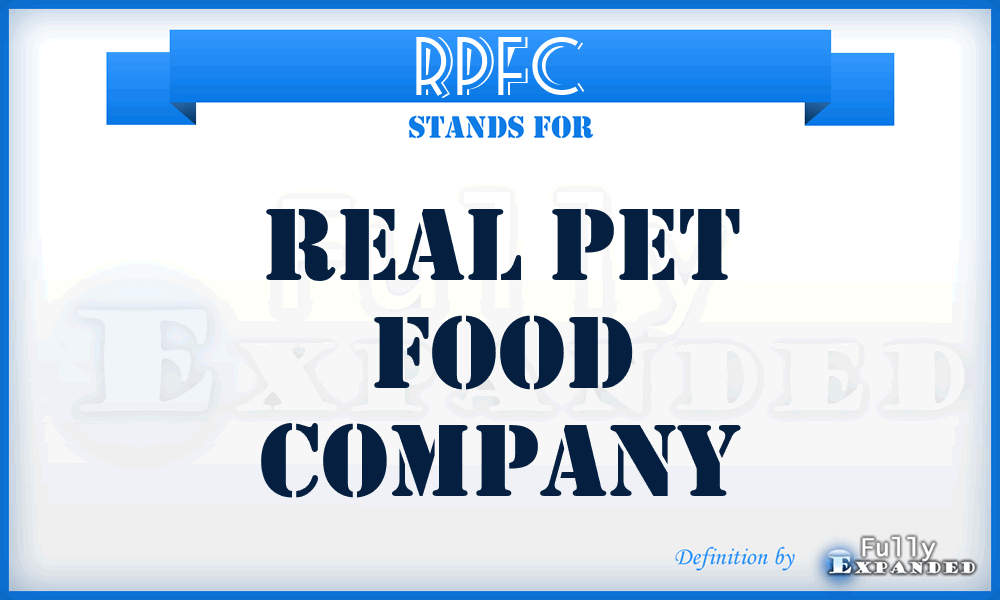 RPFC - Real Pet Food Company
