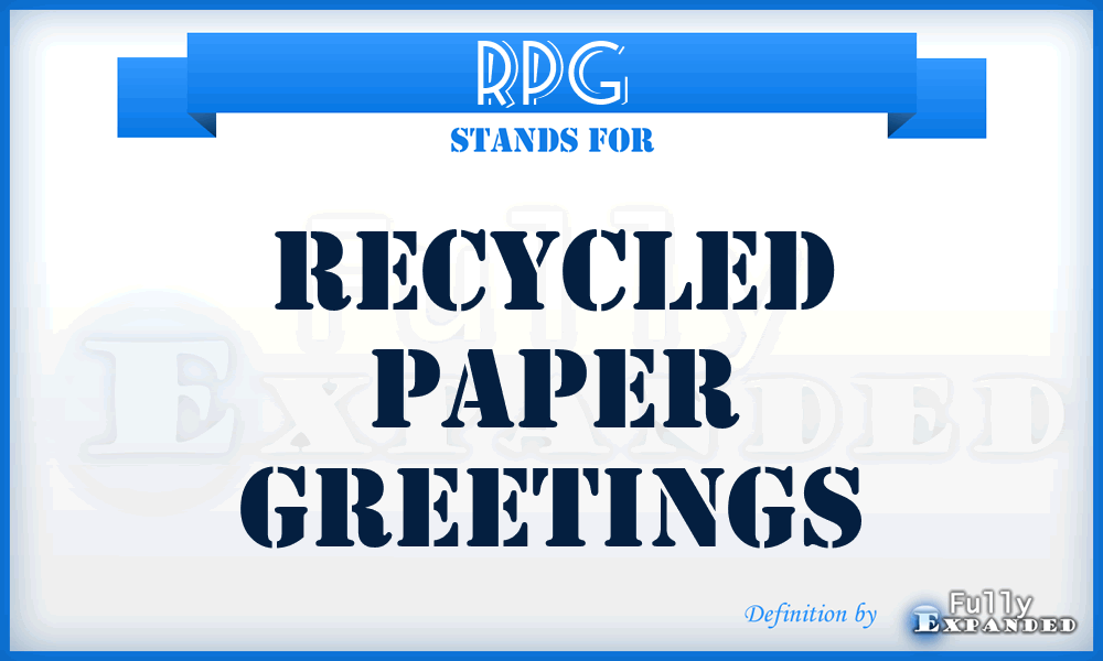 RPG - Recycled Paper Greetings