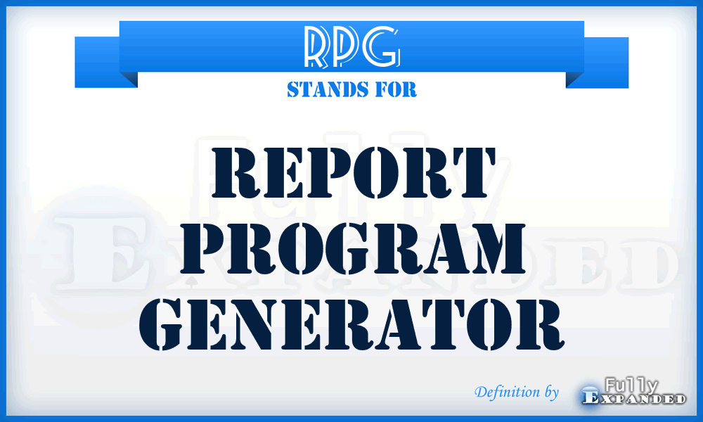 RPG - Report Program Generator