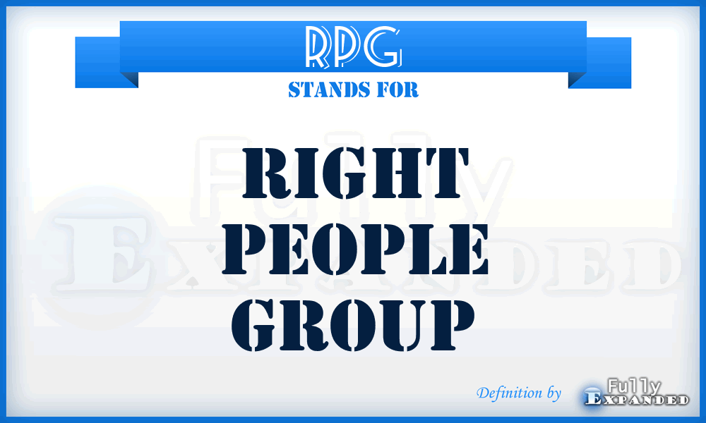 RPG - Right People Group