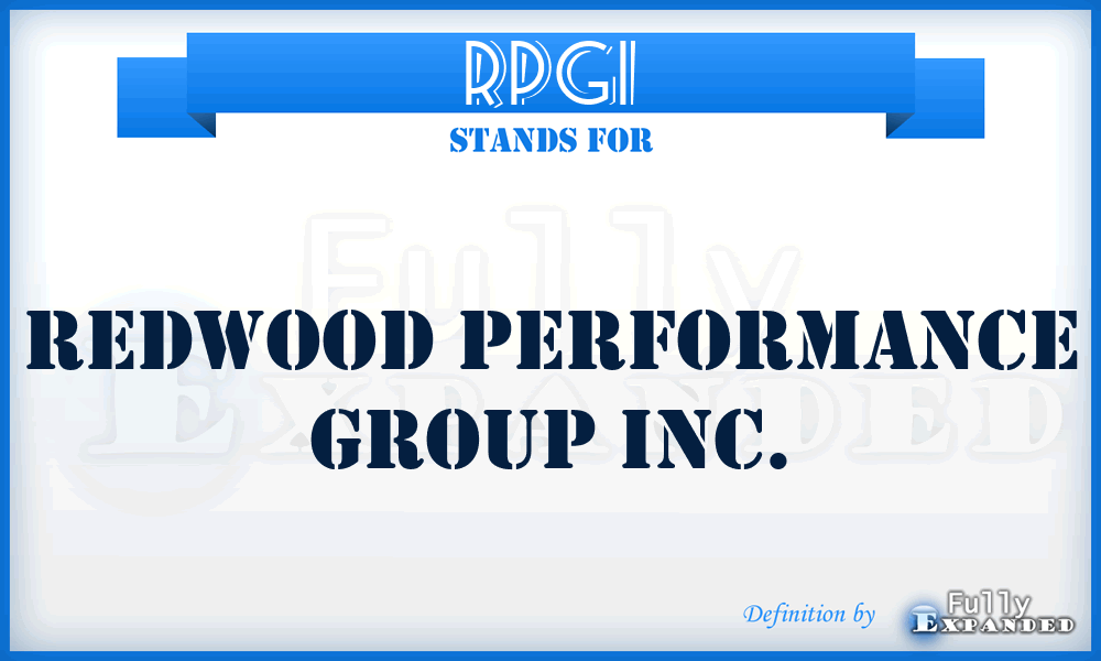 RPGI - Redwood Performance Group Inc.