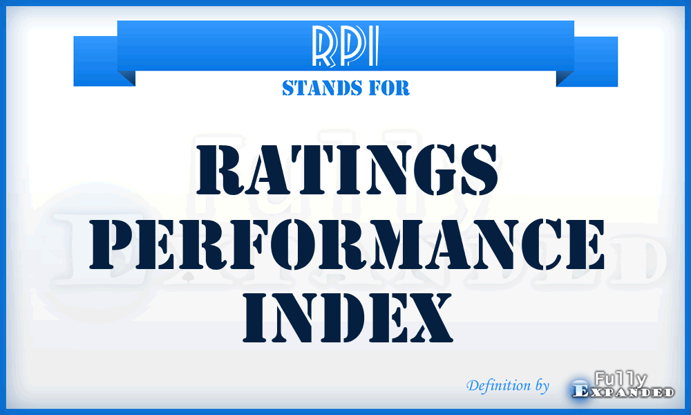 RPI - Ratings Performance Index