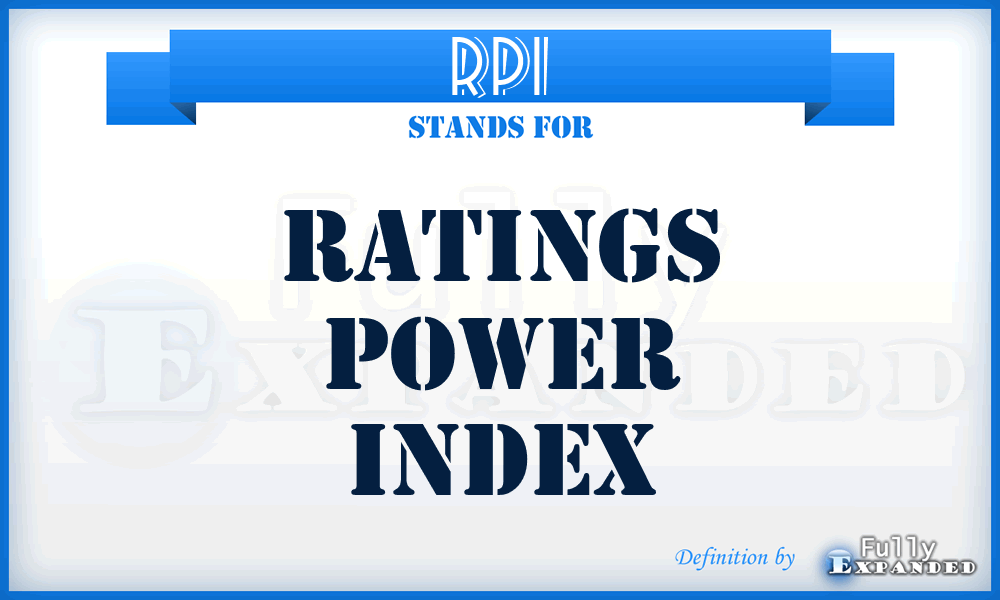 RPI - Ratings Power Index