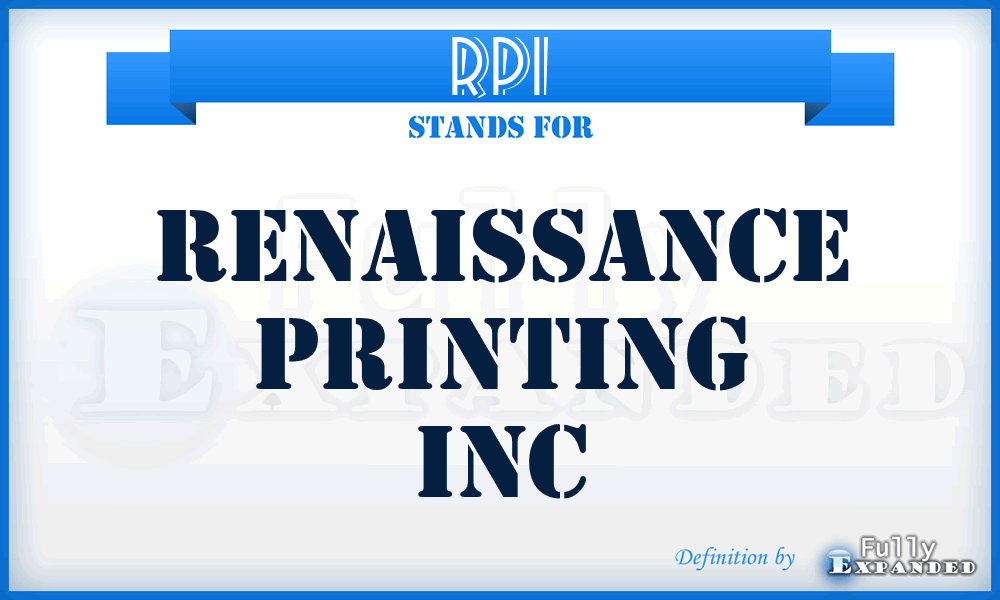 RPI - Renaissance Printing Inc