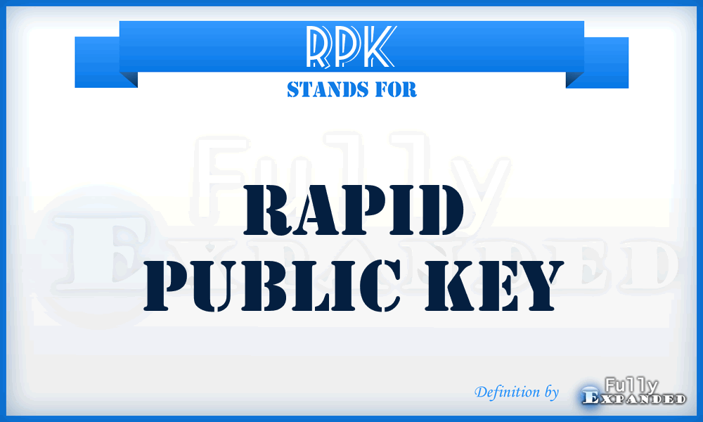 RPK - Rapid Public Key