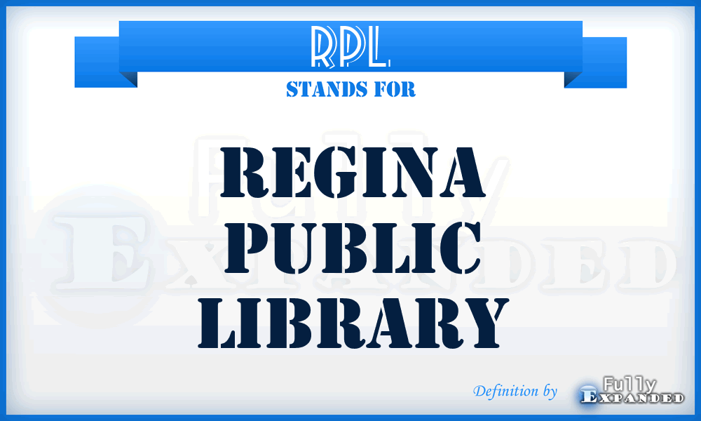 RPL - Regina Public Library