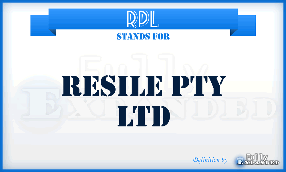 RPL - Resile Pty Ltd
