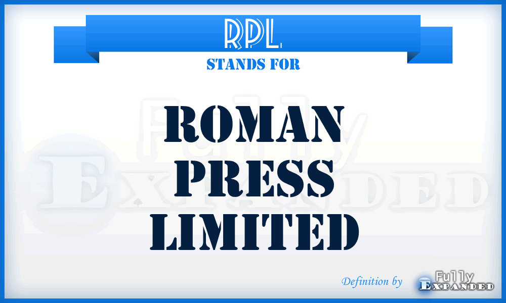 RPL - Roman Press Limited